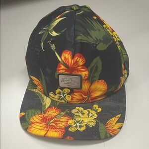 10.Deep Mens Floral Cap - Black and Yellow